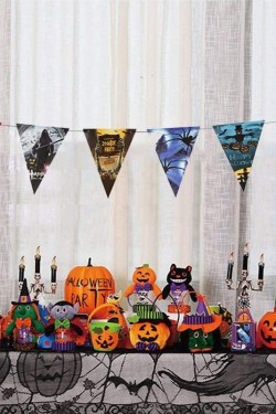 Cadılar Bayramı Halloween Flama Bayrak Banner Süs 8 li 3 Metre