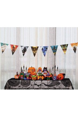 Cadılar Bayramı Halloween Flama Bayrak Banner Süs 8 li 3 Metre