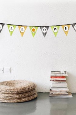 Cadılar Bayramı Kabak Temalı Halloween Yazılı Banner Süs Flama 3 Metre