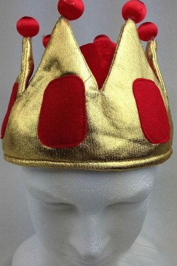 Gelbe Farbe, rote Pompon-Samt-King-Cap, Royal-Cap für Kinder, Jungen