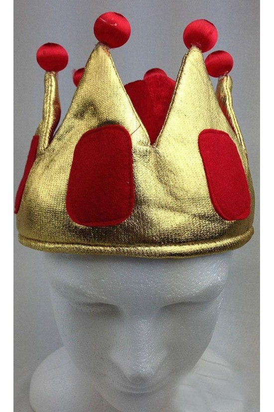 Gelbe Farbe, rote Pompon-Samt-King-Cap, Royal-Cap für Kinder, Jungen Gelbe Farbe, rote Pompon-Samt-King-Cap, Royal-Cap für Kinder, Jungen