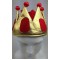 Gelbe Farbe, rote Pompon-Samt-King-Cap, Royal-Cap für Kinder, Jungen