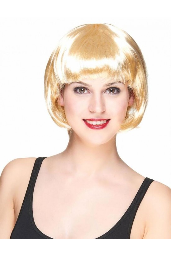 Platin-Gold-Dore-Farbe, stumpfe Party-Perücke, kurze falsche Perücke Platin-Gold-Dore-Farbe, stumpfe Party-Perücke, kurze falsche Perücke
