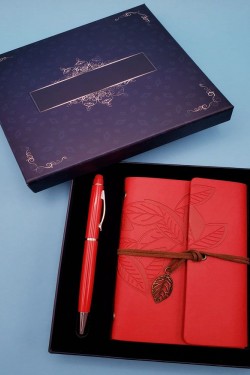Tükenmez Kalem Deri Defter Set