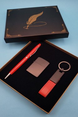 Kırmızı Anahtarlık çakmak Ve Touchpen Kalem