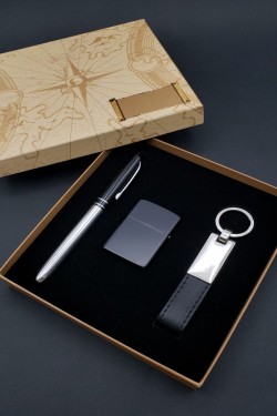 Kalem çakmak Anahtarlık Silver Set