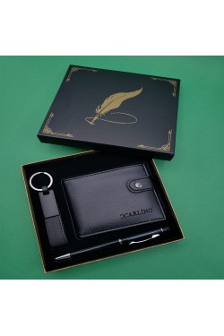 Ballpoint Pen Wallet And Keychain Black