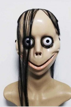 Scary Creepy Long Hair Momo Mask 24x16 cm