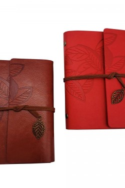 Küçük Boy Retro Deri Defter Kahverengi