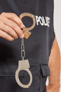 Metal Malzemeden İmal Anahtarlı Oyuncak Polis Kelepçesi
