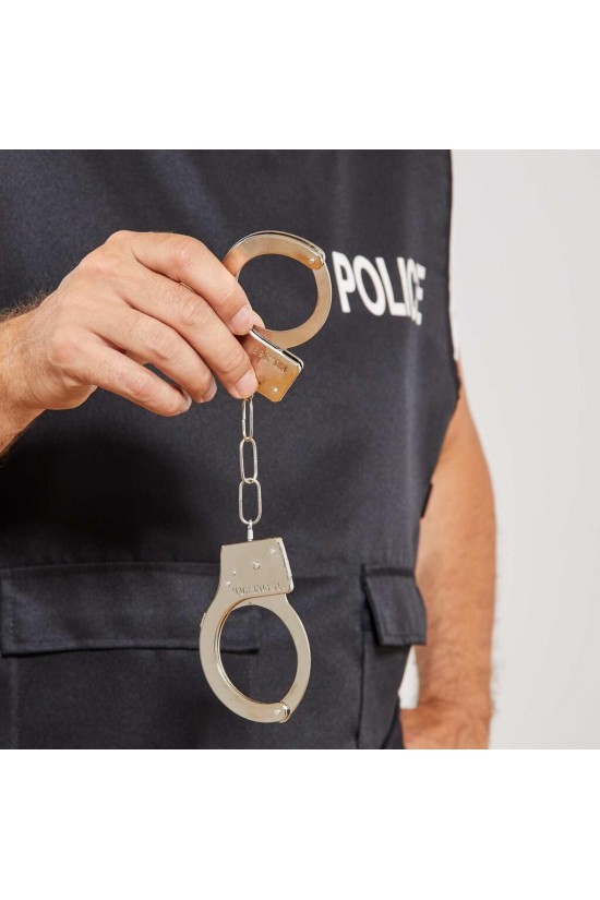 Spielzeug-Polizei-Handschellen mit Schlüssel aus Metall Spielzeug-Polizei-Handschellen mit Schlüssel aus Metall