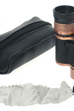 6x24  Baıgısh, Askeri Tarzi Pirinç Ve Deri Kaplamalı, Deri çantalı Monocular Dürbün Princ