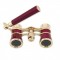 Exquisit graviertes Theater-/Opernfernglas 3x25 Messing mit Metallbeschichtung, Retro-Braun