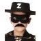 Schwarzer Zorro-Hut, Zorro-Maske und Zorro-Schnurrbart-Kid-Boy